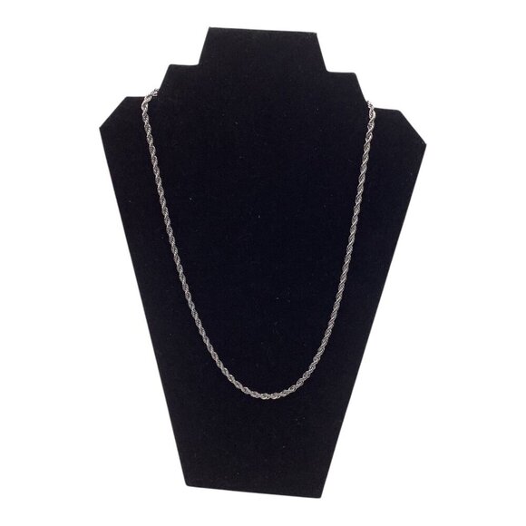 4mm Stainless Steel Unisex Rope Chain Necklace 24-Inch Sliver Tone - Picture 1 of 5